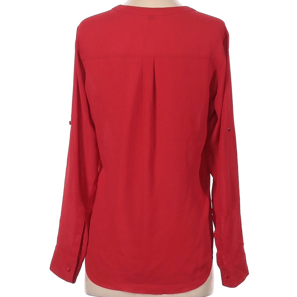Express 3/4 Button Down Blouse Red - image 6